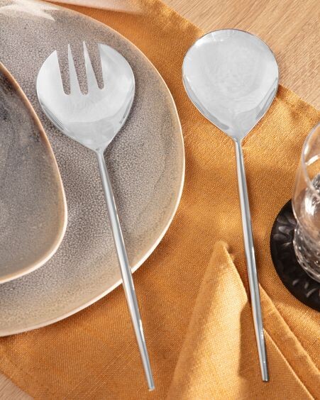 Set Crisps de 2 cubiertos para ensalada plateado