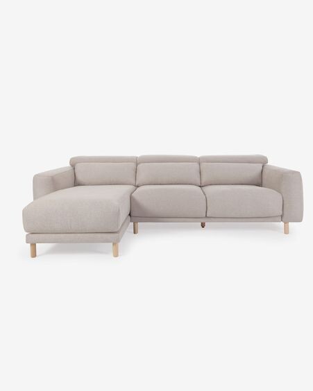 Sofá Singa 3 plazas con chaise longue izquierdo beige 296 cm Sofá Singa 3 plazas con chaise longue izquierdo beige 296 cm