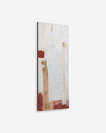 Lienzo Winona blanco, rojo y dorado 50 x 120 cm