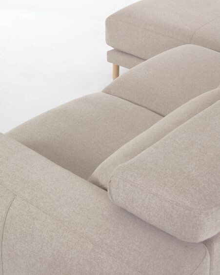 Sofá Singa 3 plazas con chaise longue izquierdo beige 296 cm