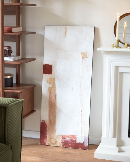 Lienzo Winona blanco, rojo y dorado 50 x 120 cm