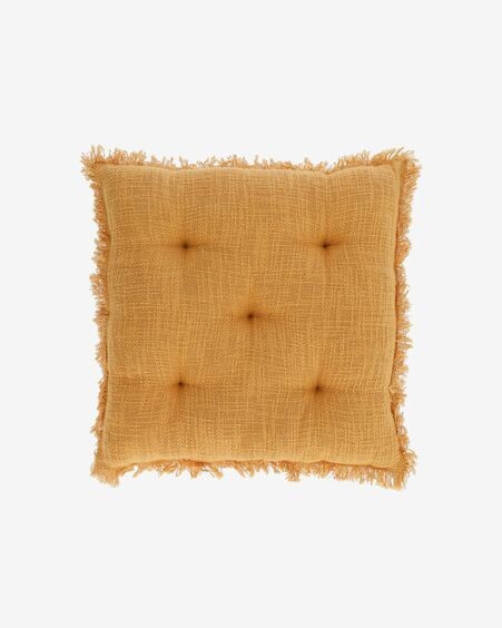 Cojín para silla Brunela 100% algodón mostaza 45 x 45 cm