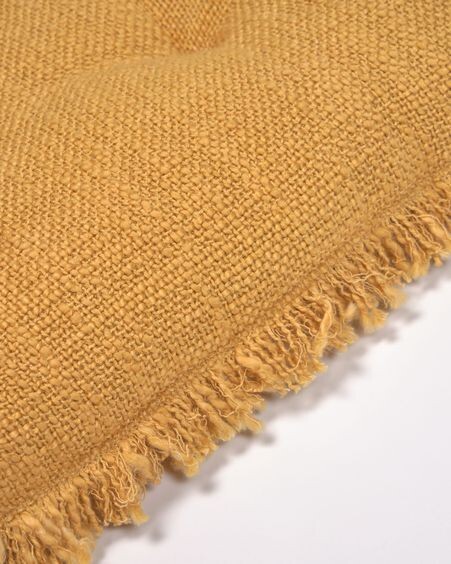 Cojín para silla Brunela 100% algodón mostaza 45 x 45 cm