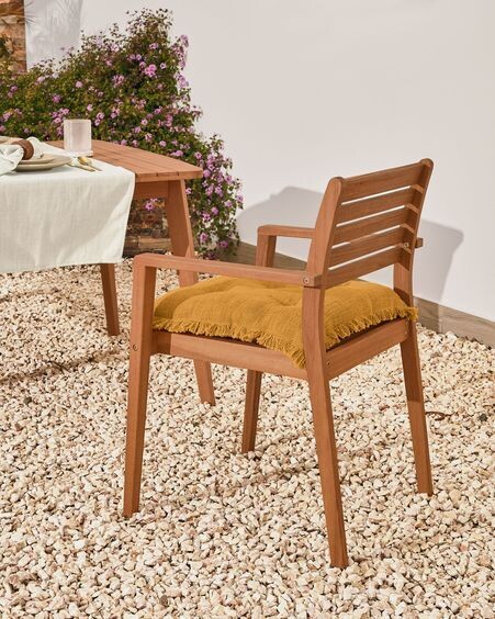 Cojín para silla Brunela 100% algodón mostaza 45 x 45 cm