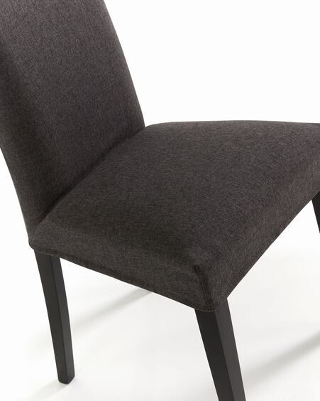 Silla Freda grafito y patas de madera maciza de haya acabado negro