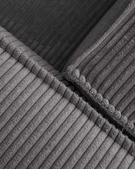 Sofá Blok 3 plazas chaise longue derecho pana gruesa gris 300 cm