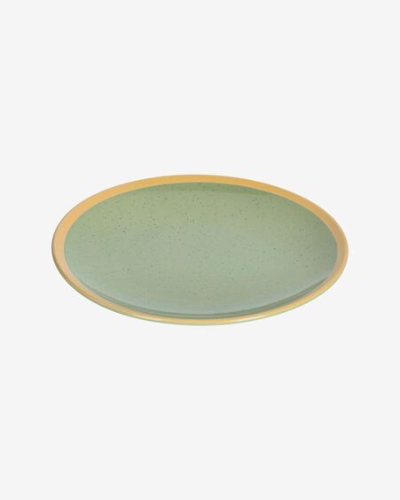 Plato plano Tilia de cerámica verde claro