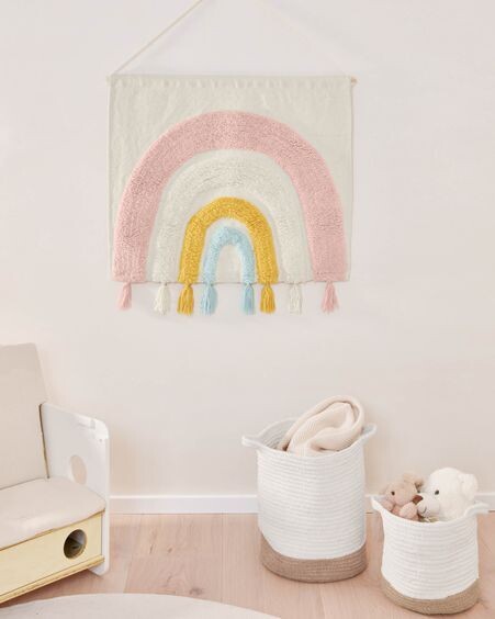 Tapiz mural Thaide 100% algodón arcoíris multicolor 60 x 52 cm