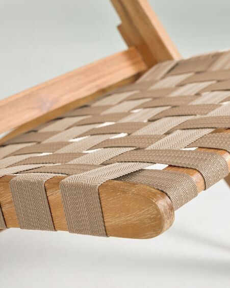 Sillón plegable Chabeli madera maciza acacia y cuerda beige FSC 100%