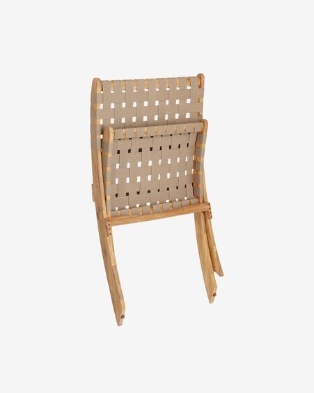 Sillón plegable Chabeli madera maciza acacia y cuerda beige FSC 100%
