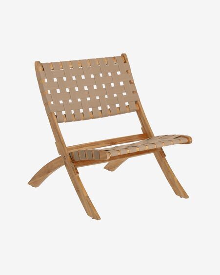 Sillón plegable Chabeli madera maciza acacia y cuerda beige FSC 100%