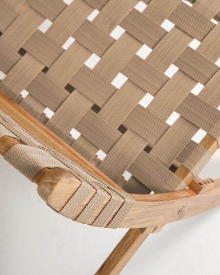 Sillón plegable Chabeli madera maciza acacia y cuerda beige FSC 100%
