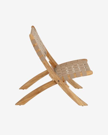 Sillón plegable Chabeli madera maciza acacia y cuerda beige FSC 100%