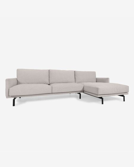 Sofá Galene 4 plazas con chaise longue derecho beige 314 cm