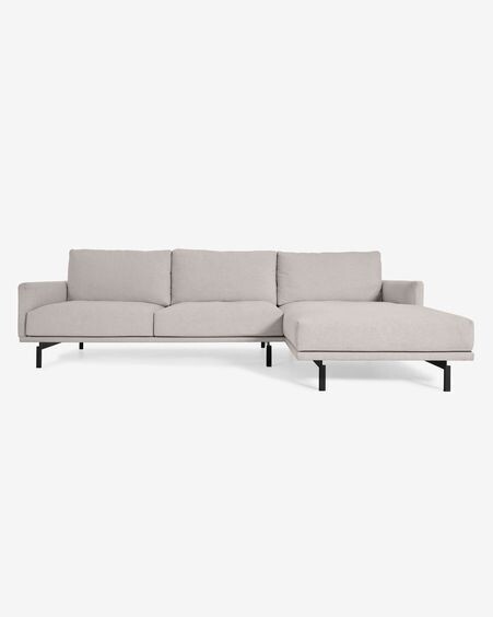 Sofá Galene 4 plazas con chaise longue derecho beige 314 cm