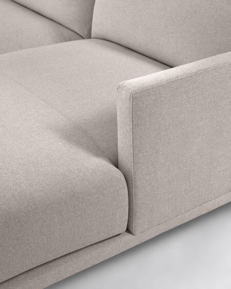 Sofá Galene 4 plazas con chaise longue derecho beige 314 cm