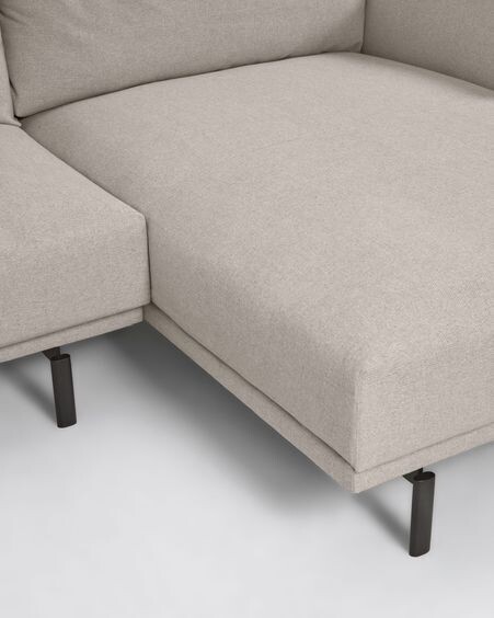 Sofá Galene 4 plazas con chaise longue derecho beige 314 cm
