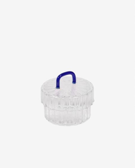 Bote Gretel vidrio transparente y azul