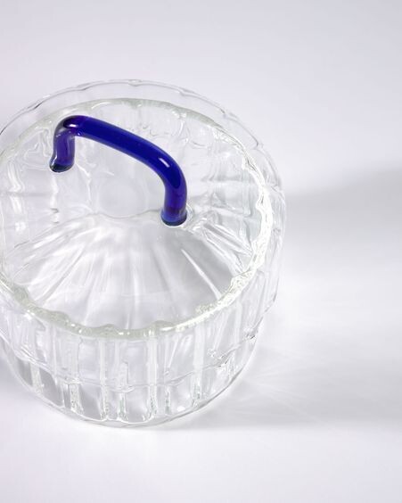 Bote Gretel vidrio transparente y azul