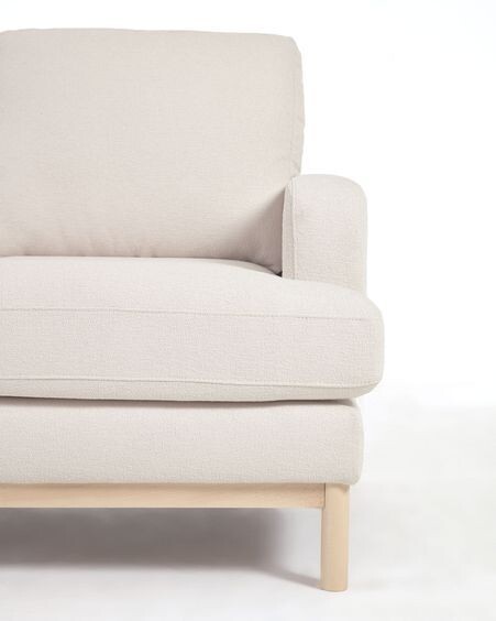 Sofá Mihaela 3 plazas con chaise longue izquierdo de borrego blanco 264 cm