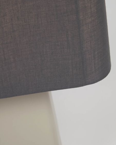 Lámpara de mesa Clelia de metal con acabado pintado beige y gris oscuro
