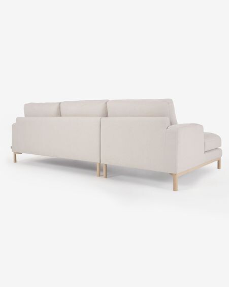 Sofá Mihaela 3 plazas con chaise longue izquierdo de borrego blanco 264 cm