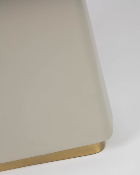 Lámpara de mesa Clelia de metal con acabado pintado beige y gris oscuro