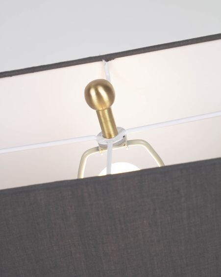 Lámpara de mesa Clelia de metal con acabado pintado beige y gris oscuro