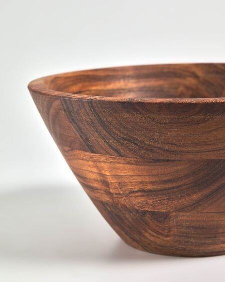 Bol grande Dhana madera maciza acacia