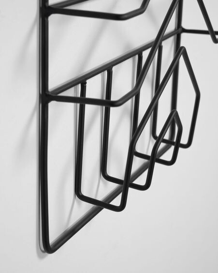 Revistero de pared Yamine metal negro 33 x 45 cm