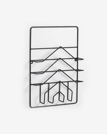 Revistero de pared Yamine metal negro 33 x 45 cm