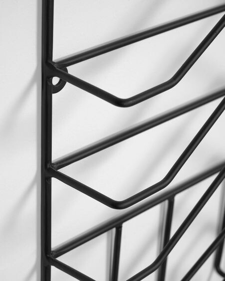 Revistero de pared Yamine metal negro 33 x 45 cm