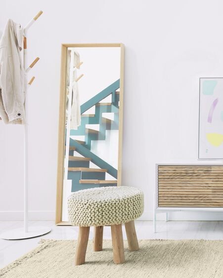 Reposapiés Beneda 100% lana blanco Ø 40 cm