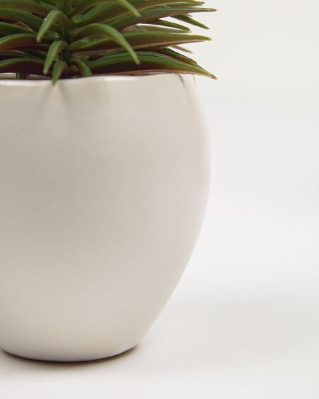 Planta artificial Pino con maceta de cerámica blanco 16 cm