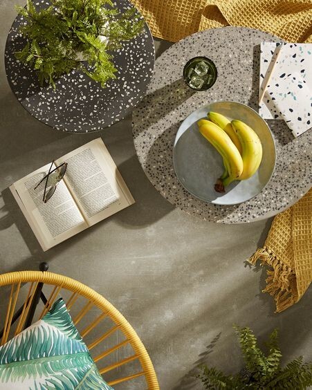 Mesa auxiliar Delano Ø 55 cm gris