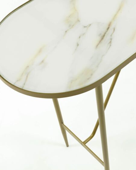 Consola Elisenda 110 x 76 cm dorada y con mármol