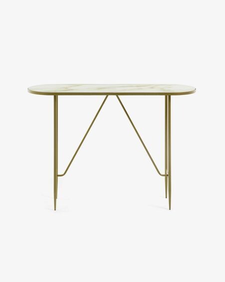 Consola Elisenda 110 x 76 cm dorada y con mármol