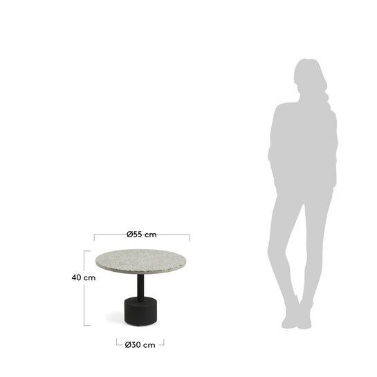 Mesa auxiliar Delano Ø 55 cm gris