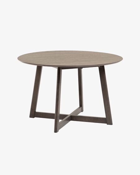 Mesa extensible redonda Maryse 70 (120) x 75 cm chapa de fresno patas madera maciza caucho