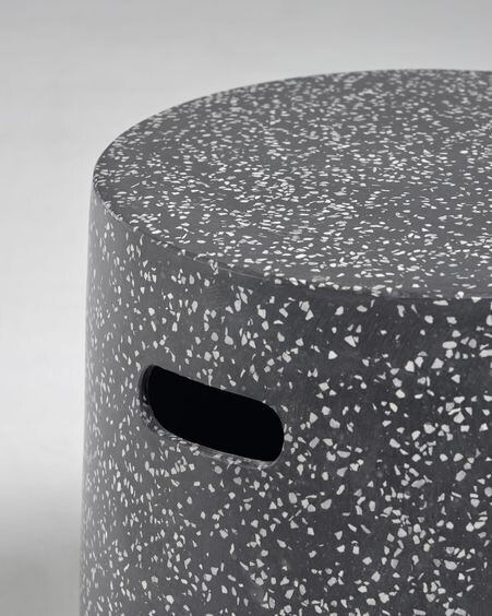 Reposapiés exterior Jenell terrazo negro Ø 35 cm