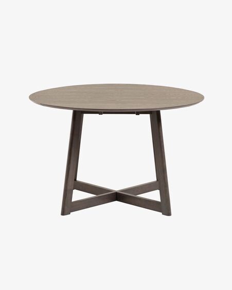 Mesa extensible redonda Maryse 70 (120) x 75 cm chapa de fresno patas madera maciza caucho
