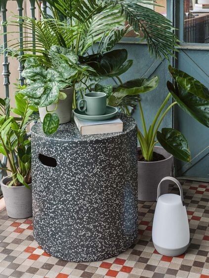 Reposapiés exterior Jenell terrazo negro Ø 35 cm