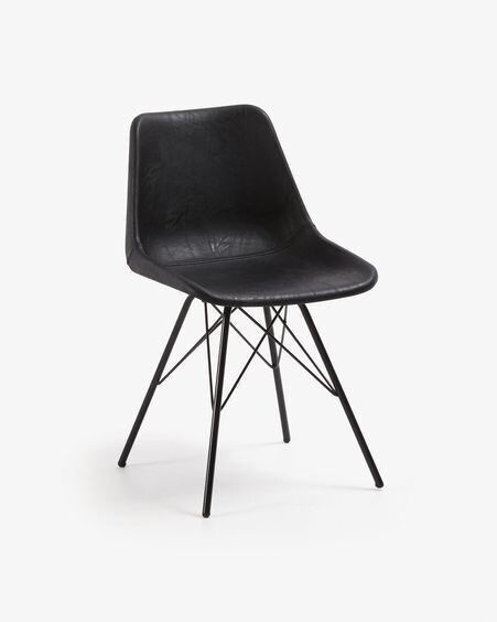 Silla Lionela piel sintética  negro