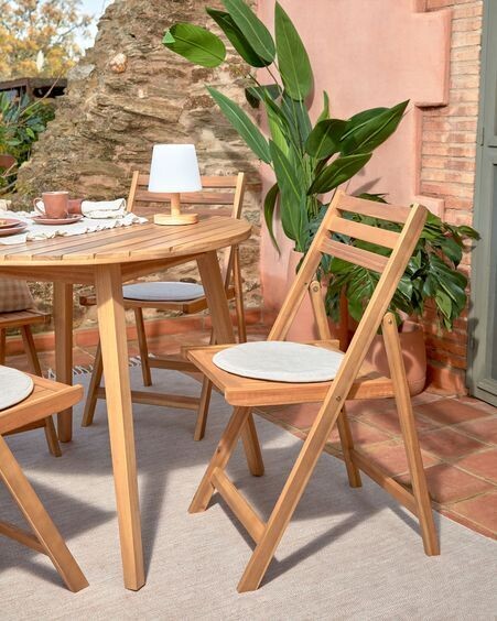 Silla plegable de exterior Daliana madera maciza acacia FSC 100%