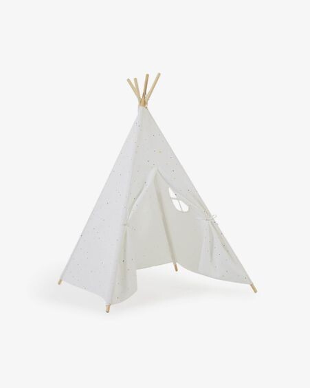 Tipi Miris 100% algodón multicolor y patas de madera maciza de pino