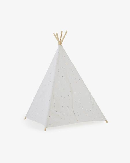 Tipi Miris 100% algodón multicolor y patas de madera maciza de pino