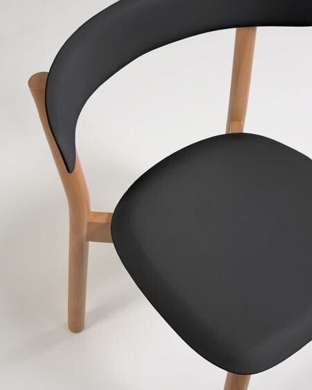 Silla Santina negro y madera maciza de haya