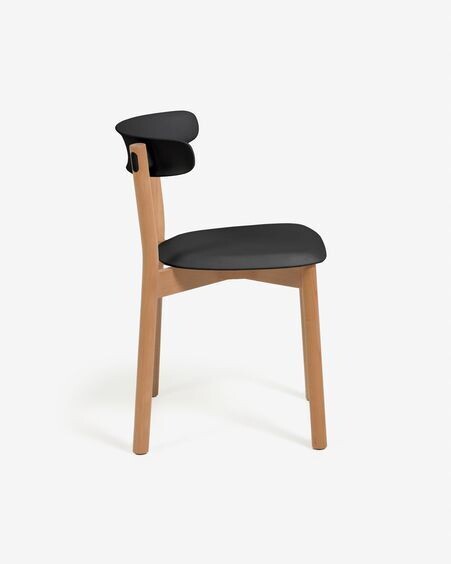 Silla Santina negro y madera maciza de haya