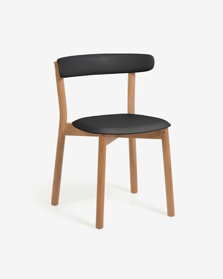 Silla Santina negro y madera maciza de haya