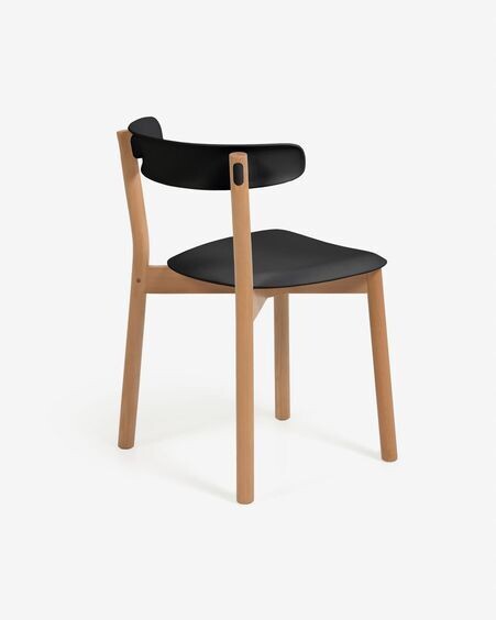 Silla Santina negro y madera maciza de haya